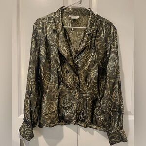 *SOLD* Christian Dior Metallic Chemise Blouse